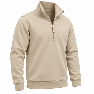 Custom Men Quarter Zip Sweatshirt Half Zip Pullover Stand Collar Fleece Sweatshirt Plain Custom Men's Casual Track Top <b>Jumper</b> - Product Image 3