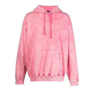 Polyester/Cotton Blend Winter Fleece Acid Wash <b>Hoodie</b> Men Women Comfortable Fashion Print Embroidered Logo Customization Solid - Product Image 1