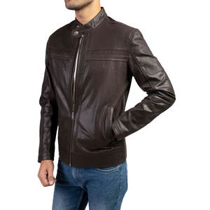 Veste en cuir véritable sur mesure pour homme, hiver, col montant, imperméable, respirante, coupe-vent, services OEM, haute qualité - Product Image 6