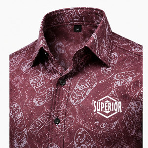 Camisa de Manga Corta Estampada de Lujo para Hombre con Acabado Elegante, Tela Transpirable y Construcción de Primera Calidad - Product Image 3