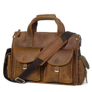 Top Quality Crazy Horse Leather Men <b>Briefcase</b> Rugged Executive Laptop Carrier with Smart Organizer Pockets Bulk Supply Low MOQ - Product Image 2