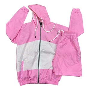 Conjunto de Chaqueta Cortavientos y Pantalones Cortos para Hombre, Diseño Moderno, Bloques de Color, Cuello Alto con Cremallera, Combinación de Colores, Dos Capas, con Logotipo Personalizado, para Primavera - Product Image 2
