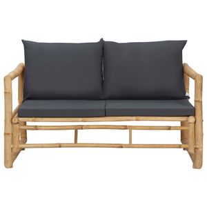 Conjunto de Muebles de Jardín de Bambú Gris Oscuro con Asientos Estándar, Disponible en Varios Tamaños - Product Image 4