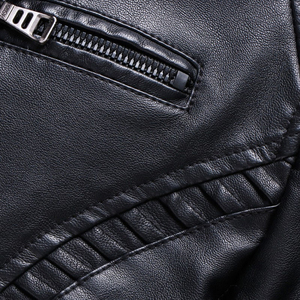Men's High Street Style <b>Long</b> Sleeve Soft <b>Leather</b> <b>Jacket</b> New Arrival Canvas Stand Collar Adjustable Features Sale <b>jacket</b> for men - Product Image 3