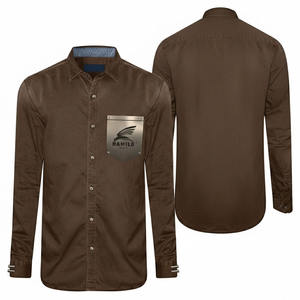 High Quality <b>Men's</b> Large Size Knitted <b>Denim</b> <b>Shirts</b> Casual Style Eco-Friendly Breathable Solid Blue Color - Product Image 5