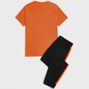 Street Wear 2 Piece Set Oversize T-shirt Short Set Custom Printed Logo Breathable Comfortable <b>Mens</b> Jogging Set - Product Image 6
