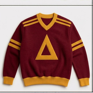 Sudadera Personalizada de la Fraternidad Delta, Cuello en V con Apliques de Letras Griegas, Sudadera Universitaria de Felpa de Algodón, Ropa Universitaria Vintage - Product Image 1