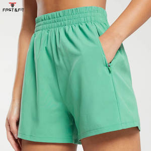 Shorts de sport athlétiques taille haute respirants 100 % coton pour femmes, grandes tailles, pour le cyclisme, l'exercice, la gym, la course, le yoga, motif tendance, élastique - Product Image 5