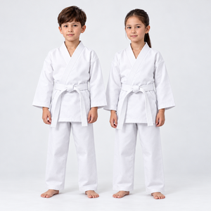 Traje de Karate Personalizado para Niños, Uniforme de Entrenamiento de Artes Marciales, Uniforme de Competición, 100% Algodón, Cuello en V, Corte Holgado, 240g, Ligero, Tipo Seda - Product Image 6