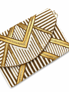 Pochette de soirée de luxe à fermeture éclair, style Gatsby, faite main, brodée de perles, avec sequins, sac à bandoulière tendance pour fêtes - Product Image 5