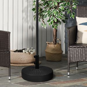 Base per Ombrellone da Giardino Nera per Pali da 1,5 o 2 Pollici, Supporto Rotondo Riempibile per Cortile - Product Image 2