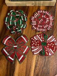 CRYSTAL CRAFT Octopus <b>Beaded</b> <b>Coasters</b> Custom Seed Bead Handmade Promotional Personalized Multi Colors Square - Product Image 4