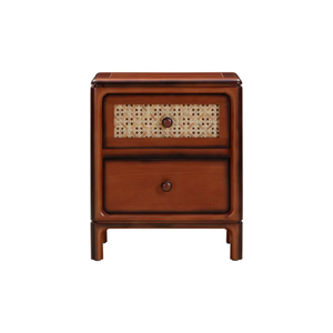 Mesa de Noche de Madera de Alta Calidad con Dos Cajones, Mesa Auxiliar de Madera Sólida para Dormitorio, Fabricación Personalizada OEM - Product Image 1