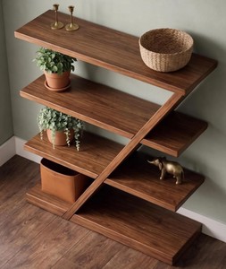 Modern <b>Wooden</b> Tiered Shelf 4-Tier Freestanding Backless <b>Bookcase</b> For Living Room Home Furniture Midcentury Design - Product Image 4
