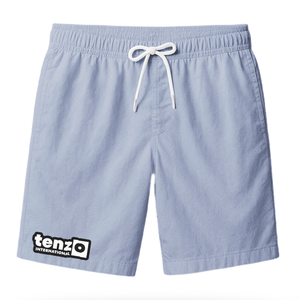 กางเกงขาสั้นลำลองผู้ชาย สกรีนโลโก้ได้ แบรนด์ส่วนตัว ผ้าแคนวาส แห้งเร็ว เหมาะสำหรับออกกำลังกาย ชายหาด สตรีทแวร์ ระบายอากาศดี แฟชั่น เอวสูง มีเชือกผูก - Product Image 1