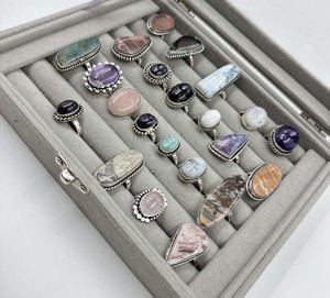 NAtural assorted Gemstone <b>Rings</b> Wholesale Bulk <b>Rings</b> For <b>Men</b> Women Lot Mixed 925 Sterling <b>Silver</b> <b>Rings</b> - Product Image 3