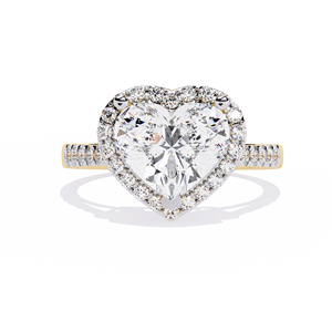 Anillo de Compromiso de Lujo con Corte Corazón de 1.5 Quilates, Cultivado en Laboratorio, con Halo, Oro Sólido de 14K, Certificado IGI, Diamante VS1 E, para Aniversario o Boda - Product Image 1