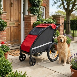 KS-6200 Big Dog Aluminum Alloy Stroller <b>Trailer</b> Independent Suspension 20" Air-Filled Tires Lightweight Easy Folding - Product Image 3
