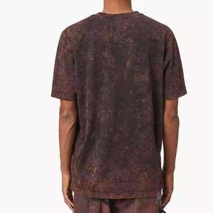เสื้อยืดคอตตอนทรงบ็อกซี่ฟอกสีซีดแบบโอเวอร์ไซส์ ตัดต่อหน้าหลัง ลวดลายทำเก่าแบบแอซิดวอช พิมพ์โลโก้ตามสั่ง ผู้ผลิตขายส่ง - Product Image 6