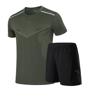 Vêtements de sport pour hommes, ensemble de course à pied à manches courtes, tenue de sport, ensemble de course à pied, t-shirt de basket-ball, de football + shorts - Product Image 4