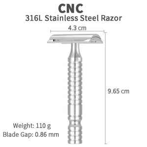 Premium Luxury Stainless Steel Safety <b>Razor</b> with Single Super Stainless Steel Blade Reusable Handle for Men Grooming Instruments - Product Image 2