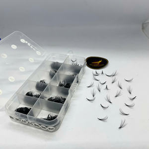 Extensiones de Pestañas de Volumen en Racimo, Hechas a Mano, con Curva D, Aspecto Natural, Marca Privada Profesional, PBT Coreano - Product Image 1