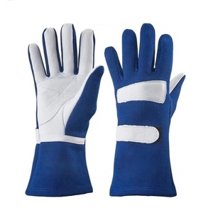 Guantes de Carreras de Dedo Completo, Material PU, Agarre Antideslizante, Cierre de Gancho y Bucle, Unisex, Actividades al Aire Libre, Diseño con Paneles Azules y Blancos - Product Image 2