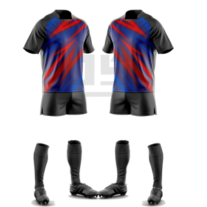 ชุดฝึกซ้อมรักบี้แบบกำหนดเอง เสื้อเจอร์ซีย์ปักลาย 3 มิติ กางเกงขาสั้น น้ำหนักเบา ทนทาน ระบายอากาศได้ดี ป้องกันแบคทีเรีย กันลม สำหรับนักกีฬา - Product Image 6