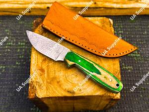 Factory Direct Custom Handmade Damascus Steel Razor <b>Sharp</b> Drop Point Camping Skinner <b>Knife</b> Fixed OEM Customizable Pakka Wood - Product Image 6