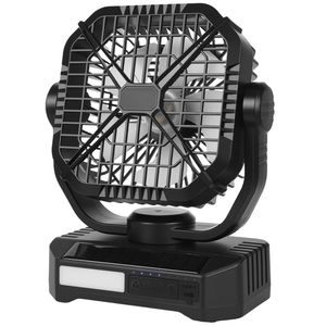 Lanterna LED Portatile da 8 Pollici 7W con Pannello Solare e Ventilatore 10400mAh per Campeggio, Luce Ricaricabile a Batteria per Uso Esterno - Product Image 1