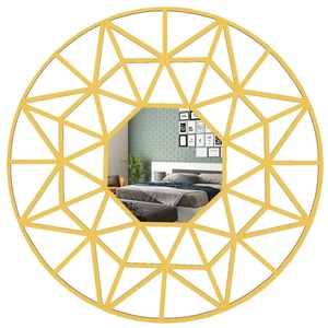 Bambi Beautiful Scandinavian Design Glass Vanity Mirror Golden Finish Frame Beveled Edge 4mm Thick Elegant Wall Mirror for - Product Image 1