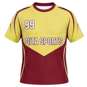 ชุดแข่งแฮนด์บอลชาย สีเหลืองแดง ทูโทน เสื้อเจอร์ซีย์แขนสั้น ชุดกีฬาทีม โพลีเอสเตอร์ สำหรับการแข่งขันและการฝึกซ้อม - Product Image 1