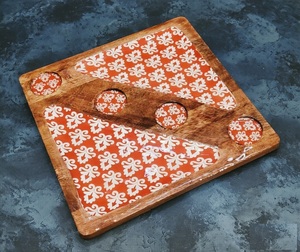 High Quality Design Wood Enamel Printed Platter Wooden Platter wooden Tray Enamel Tray Printed Platter at very best Price - Product Image 1