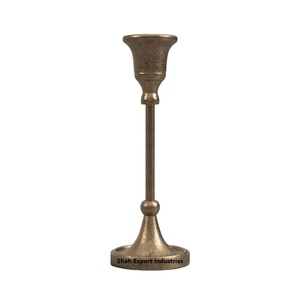 Antique Gold Aluminum <b>Taper</b> <b>Candle</b> Holder for Wedding Home and Party Lighting Decoration Tabletop <b>Candle</b> <b>Taper</b> - Product Image 1