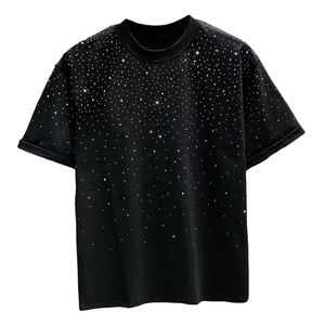 T-shirt Noir Homme 2026 avec Strass Scintillants et Diamants Incrustés – Streetwear de Haute Qualité à Manches Courtes, Respirant et Tendance - Product Image 4