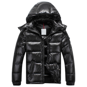 Blouson matelassé à capuche pour homme, en nylon, rembourré de coton, avec fermeture éclair, coupe-vent, respirant, 400g, décontracté, pour l'hiver - Product Image 1
