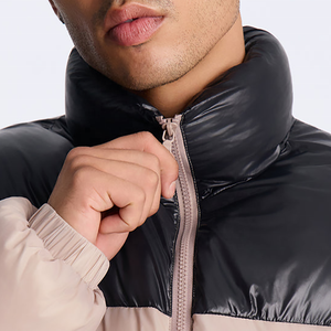 Heavyweight Breathable Bubble Jacket <b>Men's</b> Color Block Down Puffer Jacket Stand Collar Windproof Zipper <b>Winter</b> <b>Waterproof</b> <b>Coat</b> - Product Image 3