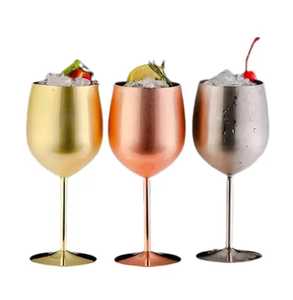 Premium Stainless Steel Wine Glass Set Insulated Metal Cocktail Goblet Shatterproof <b>Drinkware</b> with Wine Bottle Tableware - Product Image 2