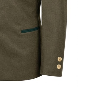 Unisex Green <b>Wool</b> Lederhosen <b>Quilted</b> Jacket Heated Breathable Winter Traditional European Clothing Regular Fit Solid Color - Product Image 2