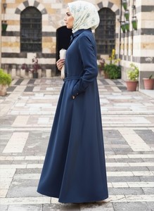 Vestido Maxi Informal para Mujer Musulmana, Manga Larga, con Cinturón, Estilo Abaya, Elegante, Largo, Estilo Modesto - Product Image 5