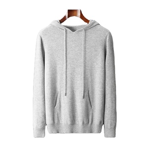 100% coton écologique deux pièces hommes épais survêtement à manches longues pull automne/hiver coupe-vent à capuche en tricot à capuche - Product Image 1