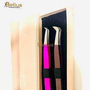 Bellus International High Precision 45 Smooth Fiber Tip <b>Lash</b> Tweezers Stainless Steel Silver Tip Professional Eyelash Eyebrow - Product Image 6