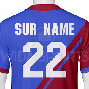 Maillot de baseball personnalisé pour homme, manches courtes, impression par sublimation, anti-humidité, couleurs rouge et bleu contrastées, uniforme de sport, vente en gros - Product Image 5