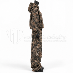 Ensemble de survêtement unisexe en coton épais 100 %, sweat à capuche à manches longues coupe classique et pantalon large, style streetwear décontracté 2 - Product Image 4