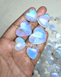 Wholesale Irfan Gems 100% Natural Blue Flashy Rainbow Moonstone Cabochon High Quality <b>Quartz</b> Smooth Oval Cut Loose Stone 20-40mm - Product Image 2