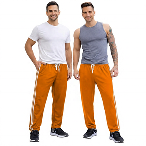 Pantalon de survêtement décontracté pour homme, couleur unie, avec cordon de serrage, poches latérales, respirant, mélange polyester-coton, longueur intégrale - Product Image 2