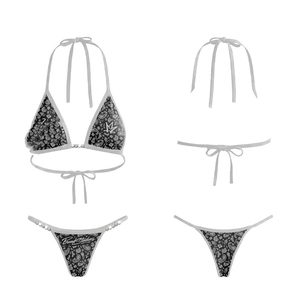 <b>Bikini</b> <b>Set</b> Yellow Contrast Binding All Over Heart Pattern Triangle <b>Bikini</b> Women <b>Bikinis</b> <b>set</b> - Product Image 4