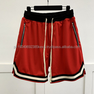 กางเกงขาสั้นตาข่ายสองชั้นสำหรับผู้ชายเอวยางยืดทรงหลวมมีกระเป๋าบาสเก็ตบอลเล่นฟิตเนส - Product Image 6