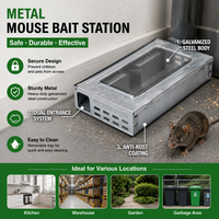 Piège à souris mécanique en métal solide, écologique et réutilisable, boîte de contrôle multi-captures pour un contrôle efficace des souris, transparent