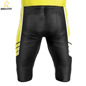 Conjunto de Uniforme de Fútbol Americano MBAANI para Hombre, Cuello en V, Manga Corta, Sublimado con Degradado Negro y Amarillo, Número 98, Ajustado - Product Image 6